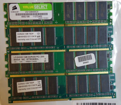 Corsair Samsung DDR 400 PC-3200 4X1GB Retro Computing