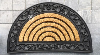 Fußmatte Fußabtreter halbrund Kokosmatte Landhausstil Gummimatte Mediterran neu