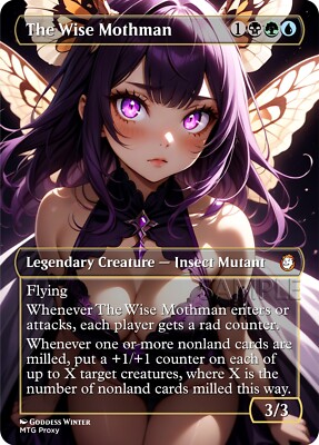 MTG - The Wise Mothman - Fanart Borderless Style Card for EDH / Playtest
