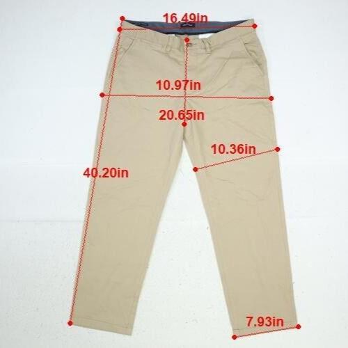 Nautica Stretch Classic Fit Twill Khaki Tan Flat Front Dress Pants Mens 34x30 - Picture 2 of 13