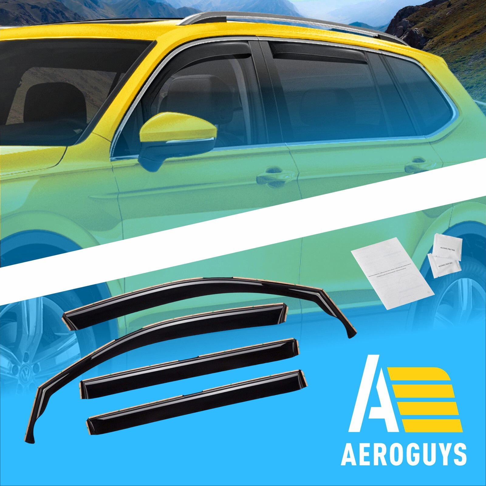 Side Window Deflectors Rain Guards for 20182023 Volkswagen (VW) Tiguan