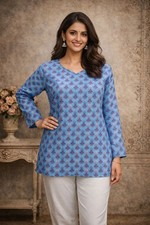 Women Designer Short Kurti Set Bollywood Beautiful Ethnic Top Kurta Set Dress