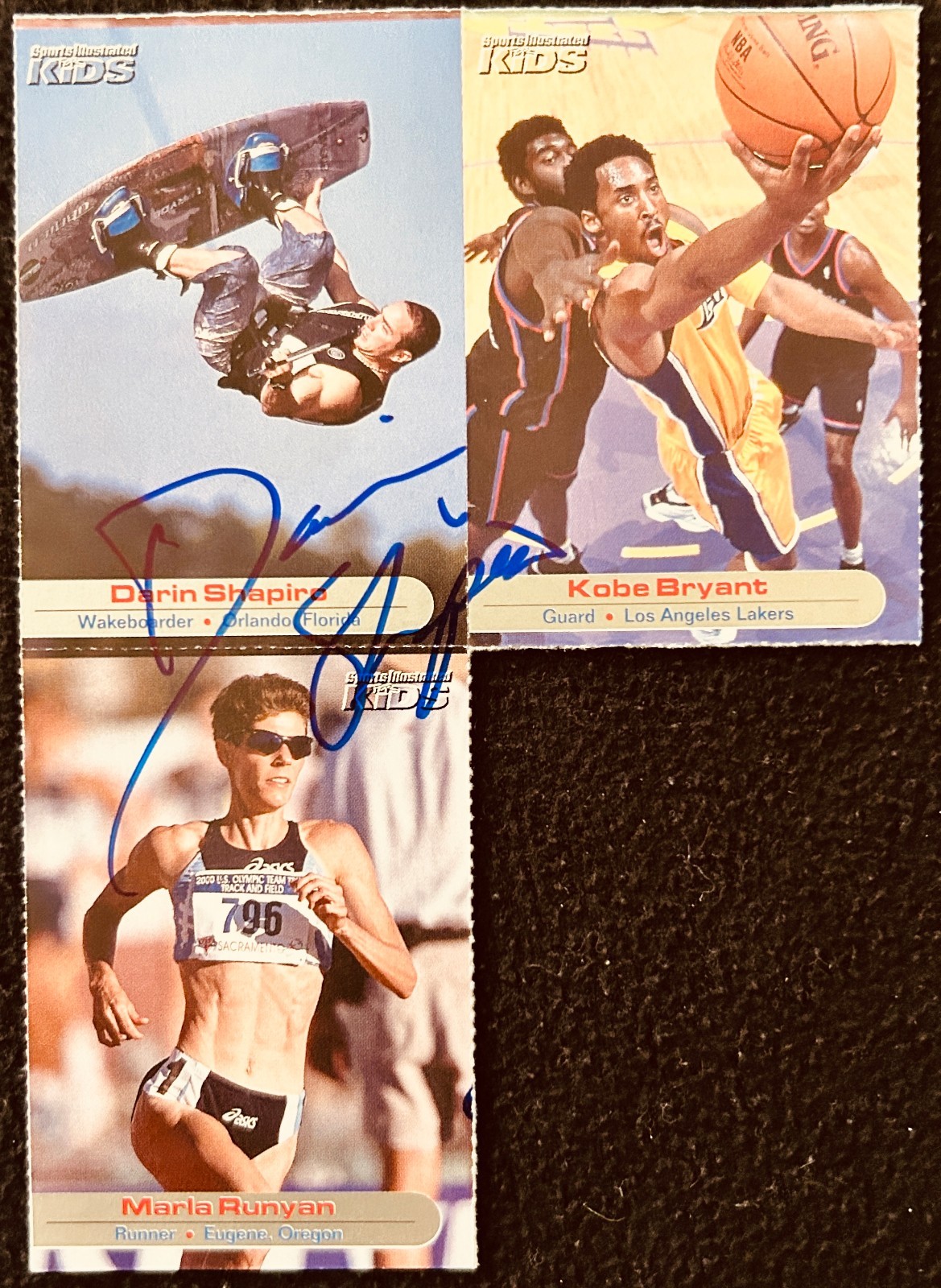 Wakeboarder Darin Shapiro signed 2001 Sports Illustrated 4 Kids card Kobe Bryant
