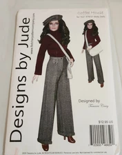 DESIGNS BY JUDE - 2020 - TOP - PANTS - BAG - CAP - COFFEE HOUSE FOR  16"   DOLLS