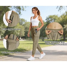 TACVASEN Womens Hiking Cargo Pants Joggers Lightweight Quick Dry Wicking Outdoor