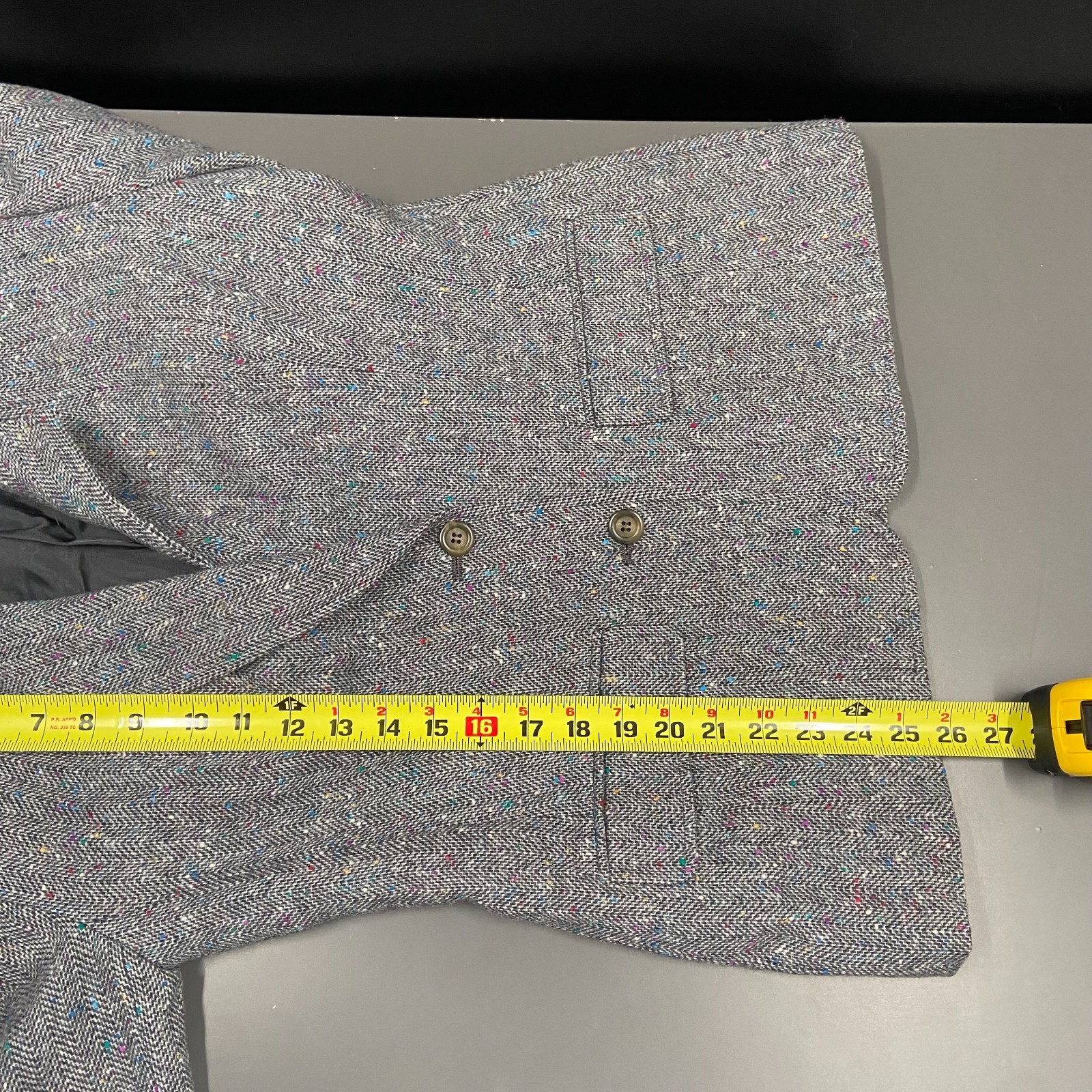 Vtg Pendleton Gray Confetti Herringbone Tweed 100… - image 7