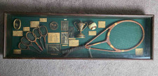 Vintage Antique Display Of The History Of The Tennis Racket 41.5" x 13" x 3.5"