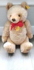 VTG 80s Steiff 13" Jointed Teddy Bear Plush Animal 0201/36 SIGNED Dated 1986