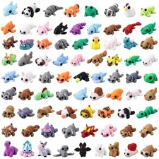 Mini 3D Printed Articulated Animals Figurines 80pc Set