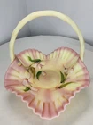 Fenton Burmese Uranium Hand Painted Signed Numbered Basket Vintage 2006
