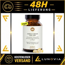 SUNDAY NATURAL Omega 3 vegan 120 Softgel Kapseln Algenöl DHA EPA