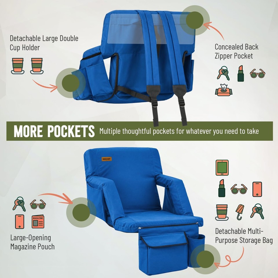 Cus 99 Overmont Stadium Seat for Bleachers with Back Support and Armrests | 2. ...
