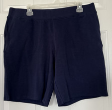 Coldwater Creek Petite Large PL Navy Blue Pull On Endless Comfort Shorts Pockets