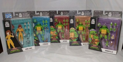BST AXN Nickelodeon TMNT Complete Set Of 5 April O'Neil, Leo, Mikey, Raph, Donny
