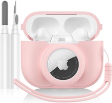 2 in 1 Silicone Case for AirPods Pro 2 and AirTag, Shockproof Protective Cover