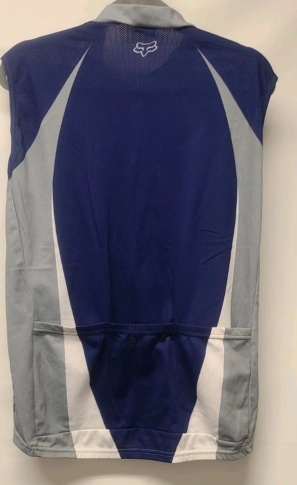 Camiseta deportiva de ciclismo Fox Racing Inc. vintage sin mangas azul y gris Foto 4 de 4