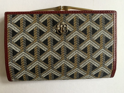 GOYARD Seltene wunderschöne Vintage Geldbörse 70 Canvas Sparren und Leder