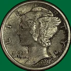 1916 Full Bands Mercury Dime Brilliant Uncirculated BU Coin, Toning #41696