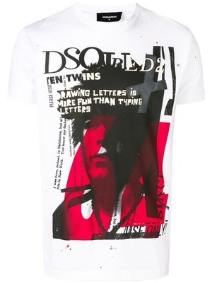 DSQUARED2 GRAPHIC TSHIRT WHITE SIZE L ''NWT''
