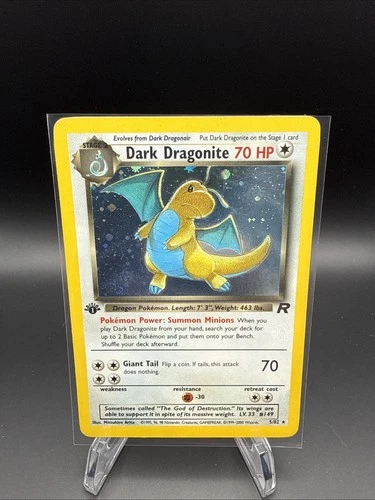 Pokémon Dark Dragonite TCG Team Rocket Holo Card 1st Edition 5/82 Ultra Rare LP