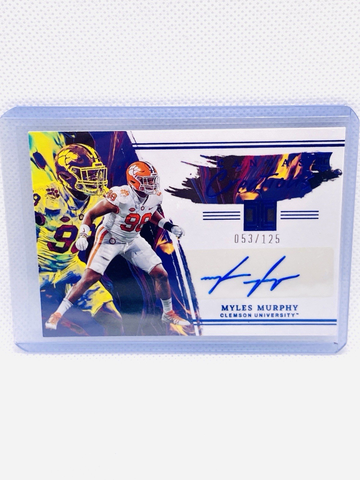 Myles Murphy Panini Chronicles Draft Picks Impeccable Canvas Creations Autographs #CCMMU Blue