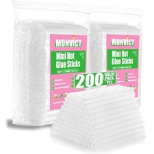 MONVICT 200 Pack Mini Hot Glue Gun of 200, Clear - Sticks 0.13 per gallon