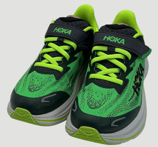 Hoka Clifton 10 Little Kid's Size 3 Spring Green/Cosmic Grey Running Shoes NIB