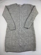 GAP Cable Knit Sweater Dress Grey Long Sleeve XS Casual Wool Alpaca
