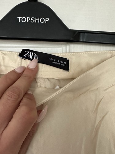 Zara Ivory Champagne Midi Skirt With Slit - Picture 4 of 4