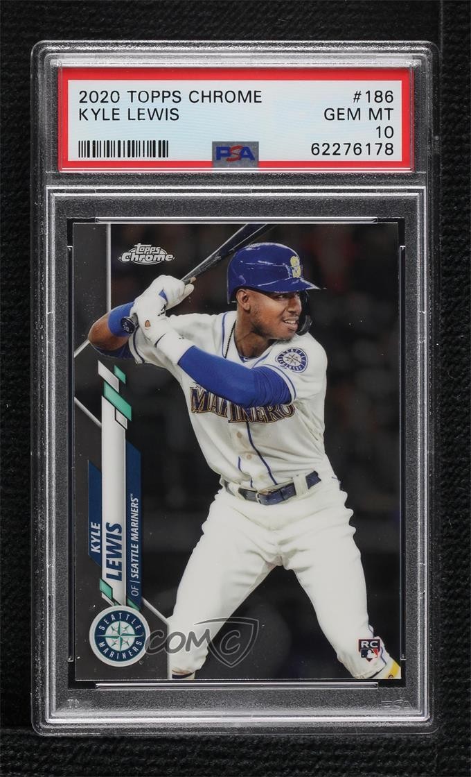 2020 Topps Chrome Kyle Lewis (White Jersey) #186 PSA 10 GEM MT Rookie RC