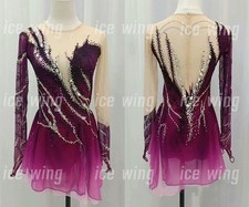 Ice Figure Skating Dress Rhythmic Gymnastics Twirling Competition pink dyeing
