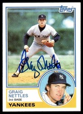1983 Topps Baseball Graig Nettles New York Yankees #635 Signed