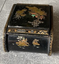 Vintage Chinese /Japanese Metal Trinket /Cigarette Box Lacquered and Painted