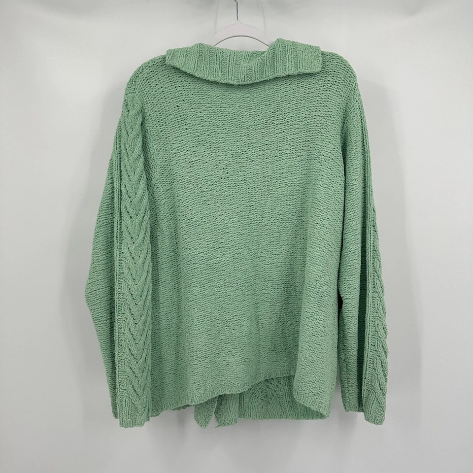 Suéter Cárdigan Kate Hill Mujer Chenille Talla 3X Verde Menta Acogedor Cottagecore Foto 2 de 4