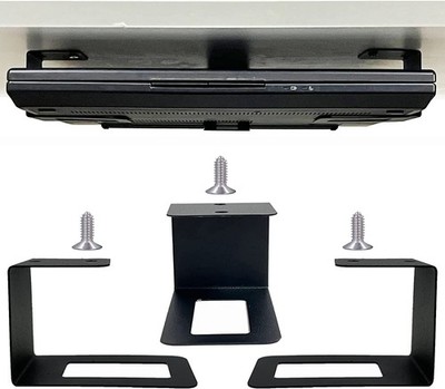 AUXPhome (3) Laptop Holder Under Desk Mount Organizer Rack black