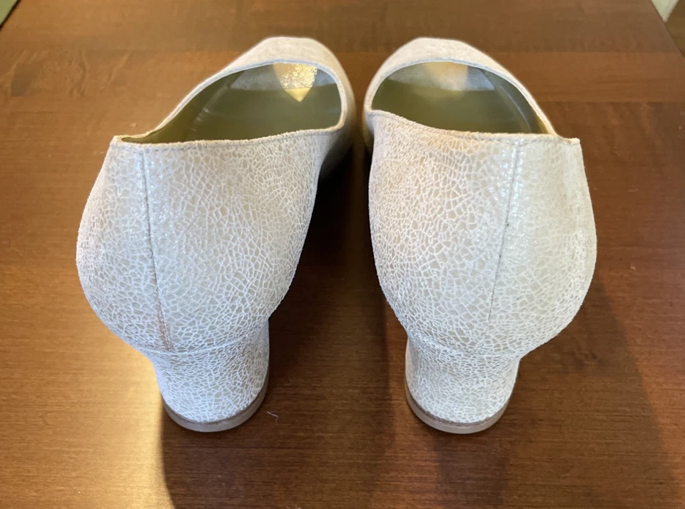 Новый Bruno Magli итальянский женщин бежевый блеск с открытым носком на танкетке туфли Sz 10 DS70 - Изображение 2 из 4