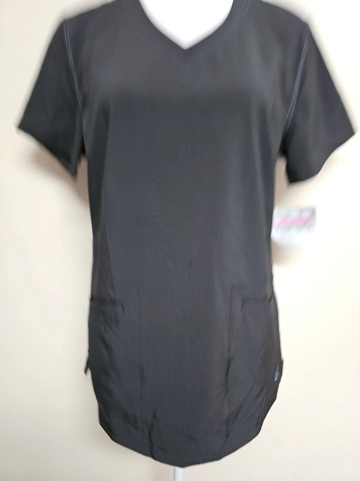 Nuevo con etiquetas Exfoliantes Urbane Performance Para Mujer Manga Corta Cuello en V Elastizados Negros. Talla M Foto 3 de 4