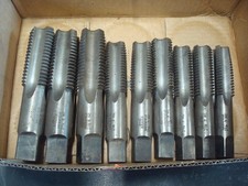 Lot of 9 Vintage Greenfield Taps 3x 1-1/2 6 NC, 3x 1-1/4 7 NC  3x 1-1/8 7 NC