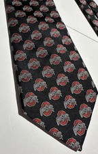 Ohio State University OSU Tie 100 Silk Black Block O Logo Donegal Bay Mens