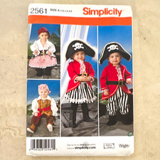 Simplicity 2561 Toddler Pirate Costume Sewing Pattern Andrea Schewe 1/2-4 UNCUT