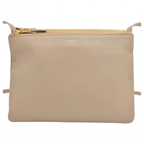 Auth CELINE Trio Large Shoulder Bag Greige ce2329cb