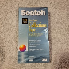 Scotch T160 High Grade Collection Video Tape Blank VHS 8 Hours - New Sealed