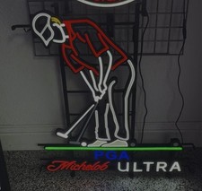 Michelob Ultra Golf Neon LED Sign- 27”x31”- NIB- Rare! BALL MOVES W/ Motion! PGA