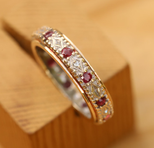 Eternity Ring Garnets & Diamonds