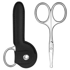 Eyebrow Scissors, 3.75 Round Tip for Safe Nose Hair, Mustache Bikini Trimm...