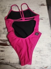 Jolyn Perry One Piece Swimsuit Size 30 Pink Fuchsia Solid