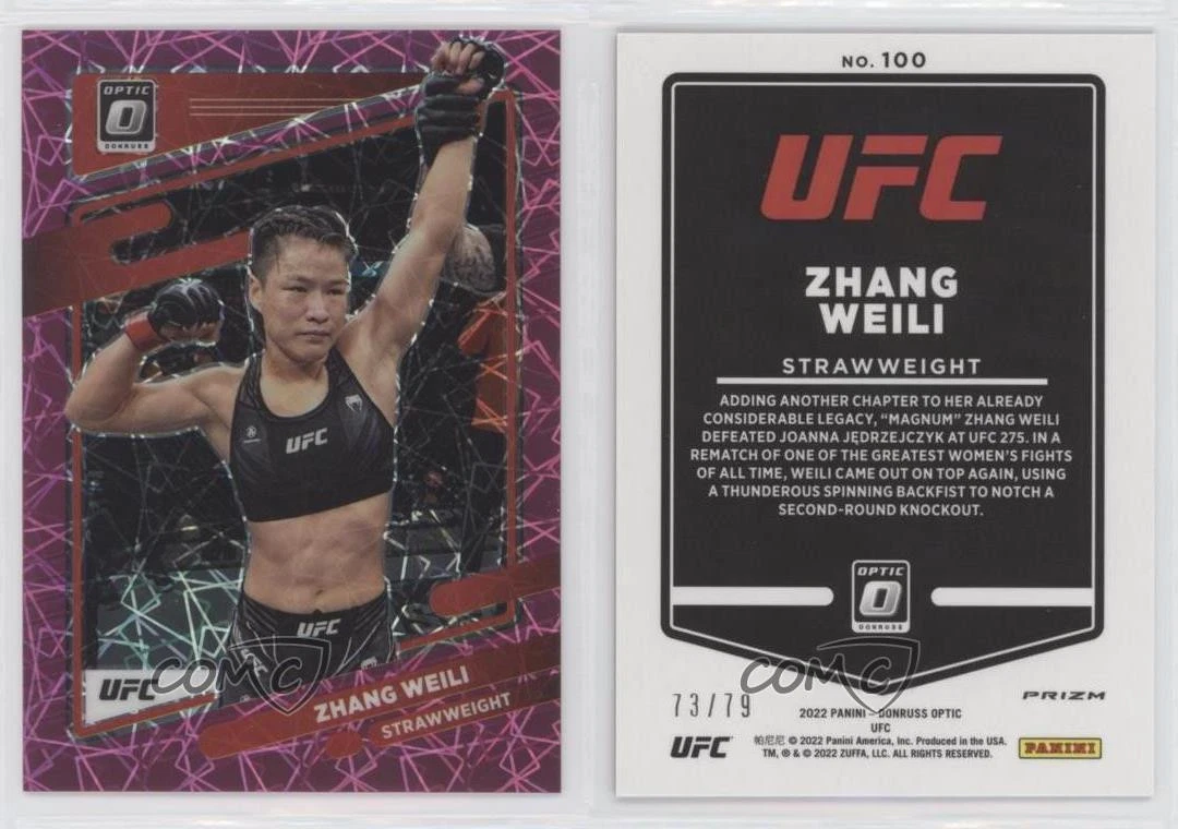 2022 Panini Donruss Optic UFC Pink Velocity Prizm /79 Zhang Weili #100