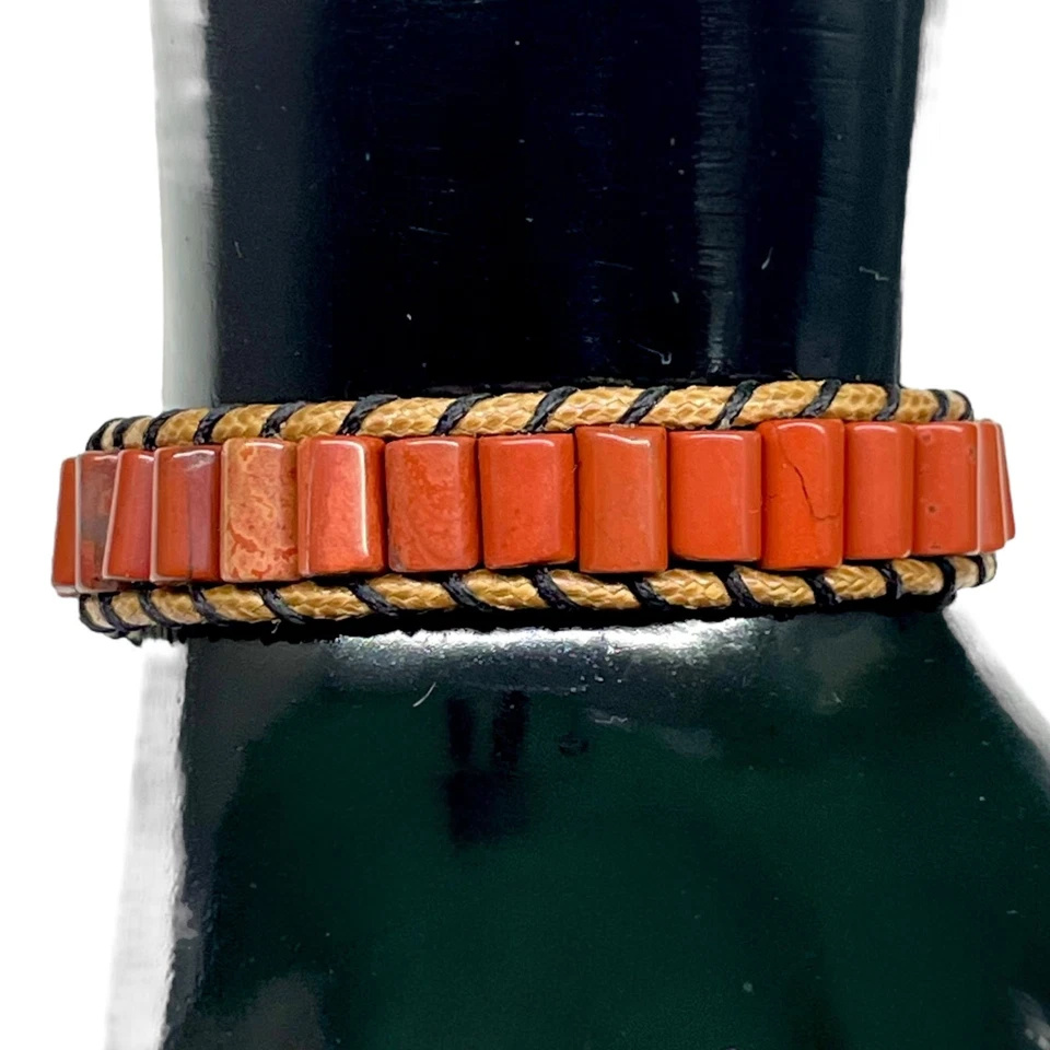 Handgemacht 19.1cm Roter Jaspis Armband Natürlicher Edelstein Schmuck für Men & - Bild 4 von 4