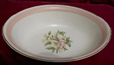 HOMER LAUGHLIN NAUTILUS PINK BAND FLOWER N1769 BOWL S OVAL VEGETABLE SERVING