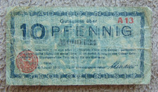 Banknoty, voucher, pieniądze awaryjne powyżej 10 fenigów, miasto KOLONIA, 1918 rok!